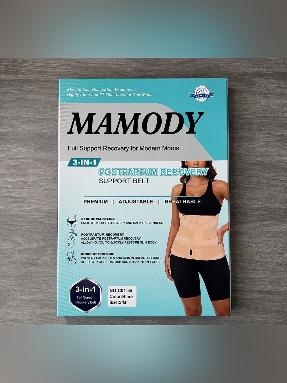 Mamody 3 in 1 Postpartum Belly Wrap Postpartum Belly Band Support - Size S/M
